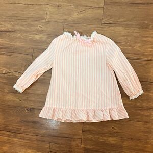 Vintage Evy Toddler Dress Long Sleeve Top Size 3T Pink White Stripes Paper Tag